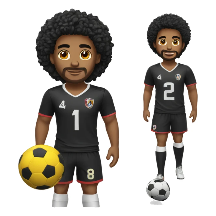 Chico con pelo negro playera de fútbol  sticker