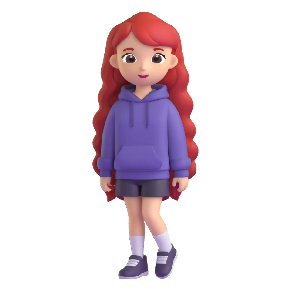 Y2K girl with red hair sticker