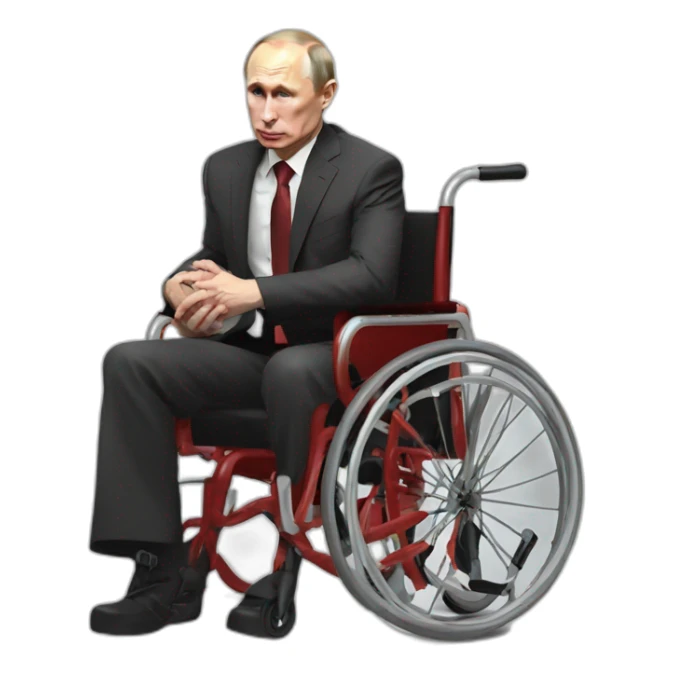 Sad meatcube blood big red wheelchair vladimir putin sticker