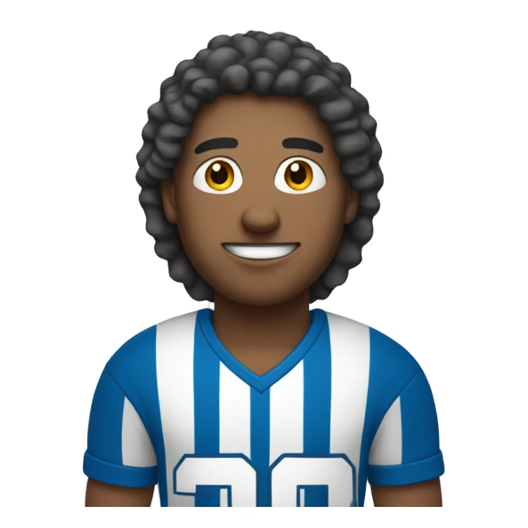 football player with a white & blue stripes t-shirt sticker
