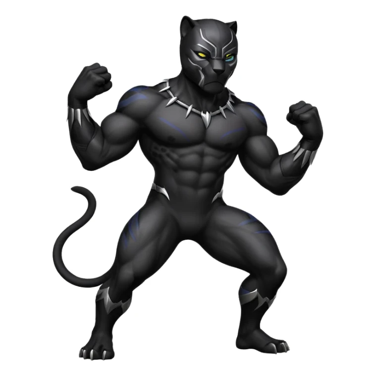 Black panther doing signature pose while standing crossing his claws on his chest sticker