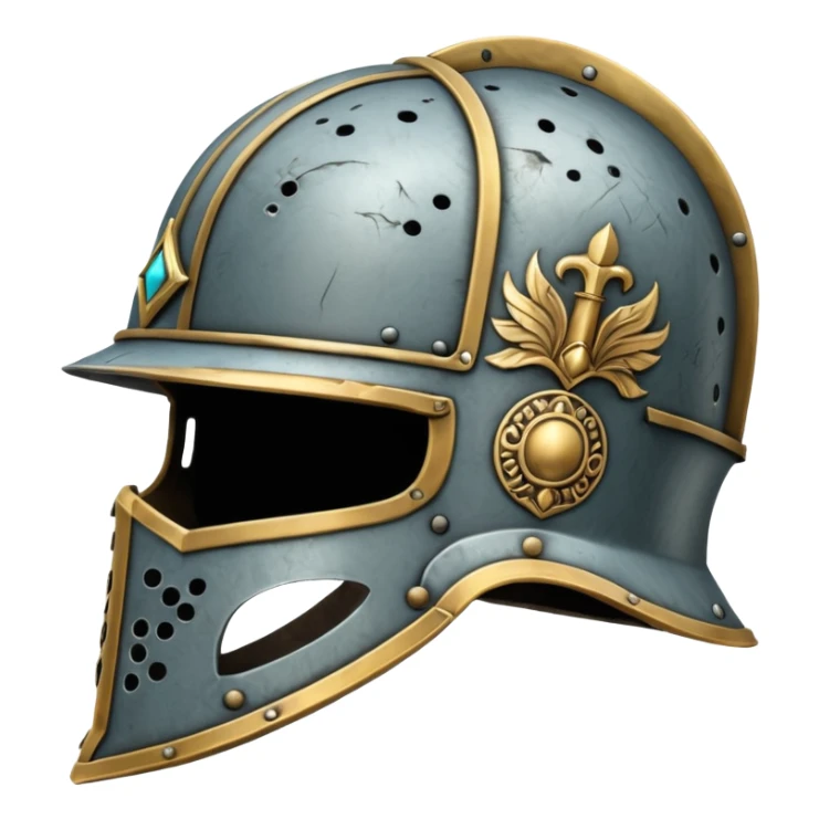 fantasy steel helmet with decorative engravings sticker