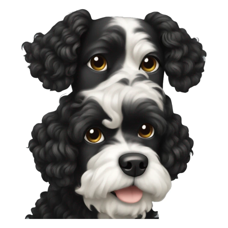 Dog bolonka schwarz weiß locken sticker