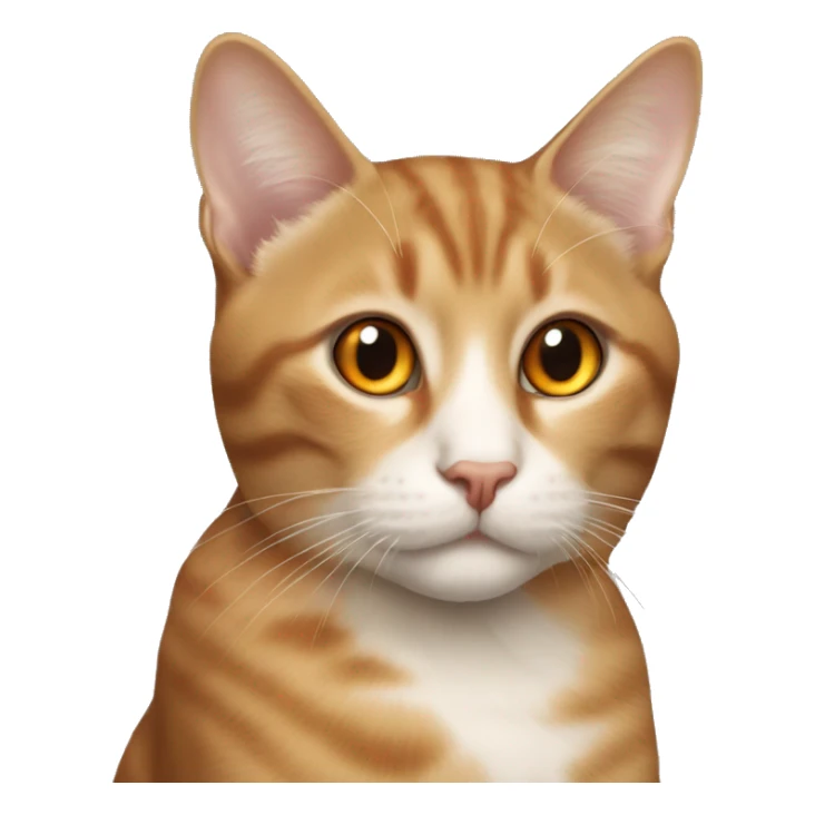 A Light Brown cat with a Little orange Spot above the left eye  sticker