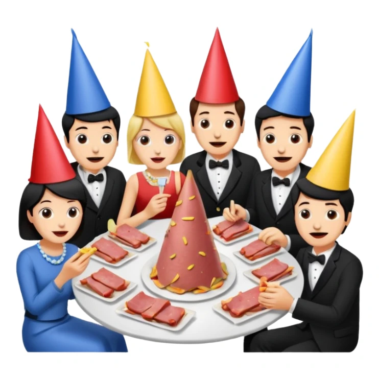 Party at a french SPAM meat cafe LANDSCAPE  sticker