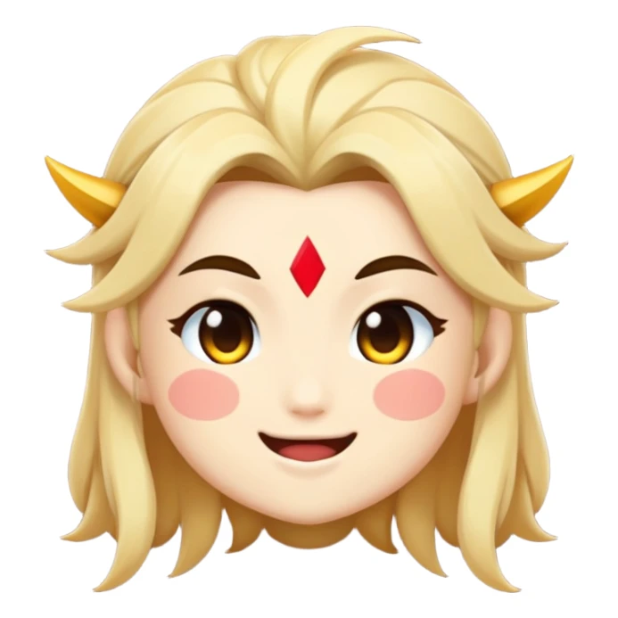 Paimon from Genshin Impact, emoji style, winking sticker