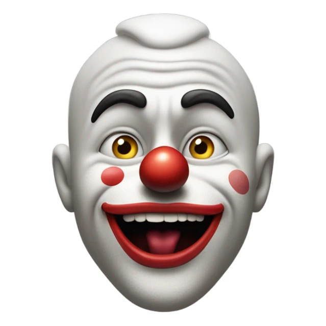 Cara con cara de payaso y una cremallera en la boca sticker