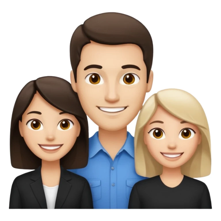 White brunette, American man with two women both are African one is light skin black and one is medium tone black sticker
