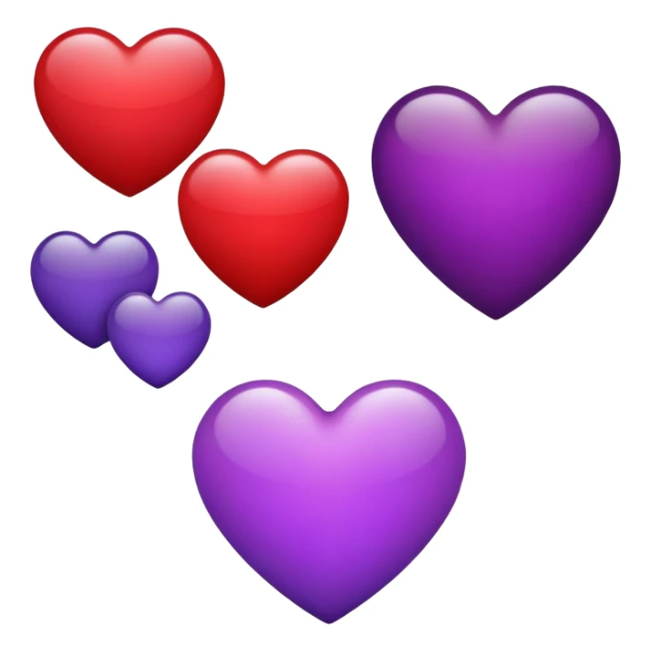 Heart emoji in red and purple  sticker