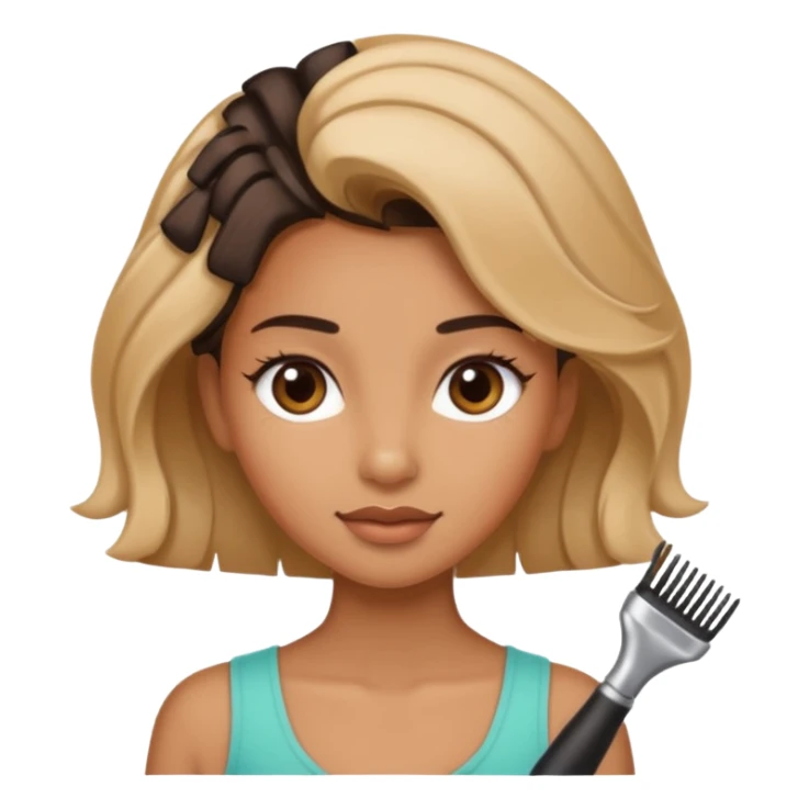 Girlwith  hairstyle tools  sticker