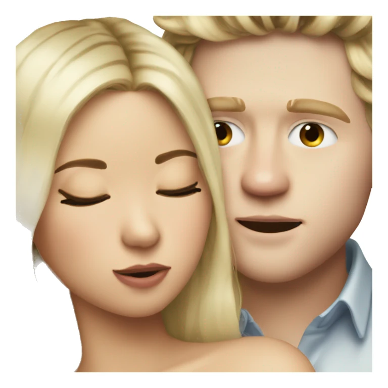 blonde girl kissing niall horan with eyes shut sticker