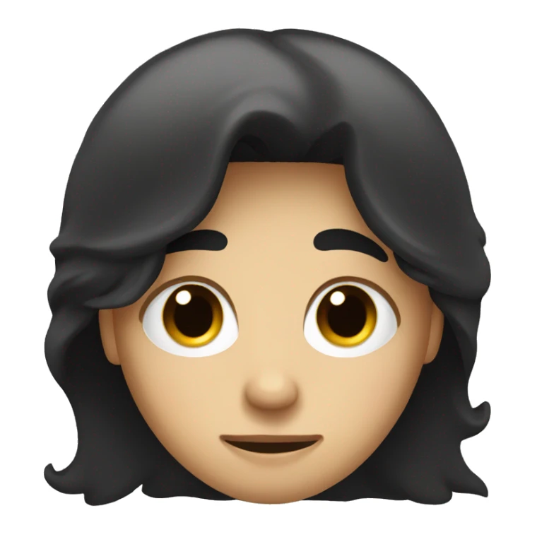 boy with sleepy eyes and black hair and black eyes sticker