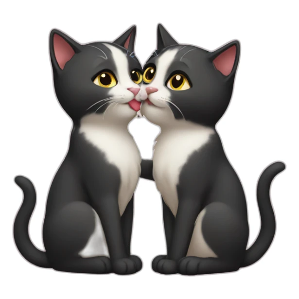 Cats kissing each other sticker