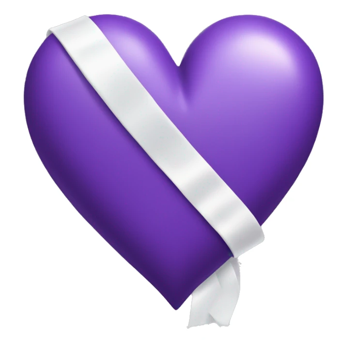 Purple heart with white ribbon wrapped around it  sticker