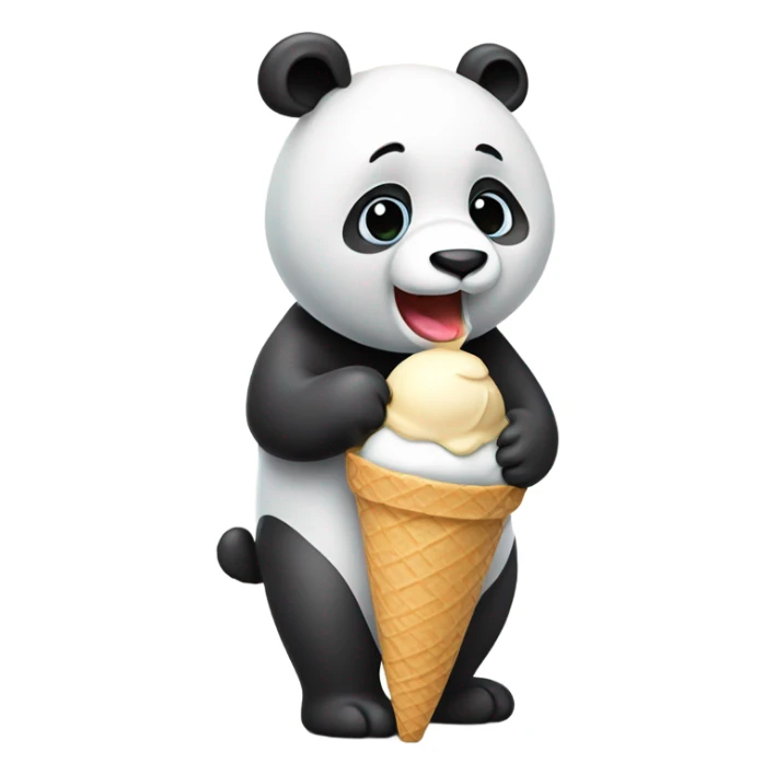 Panda eating ice cream sticker