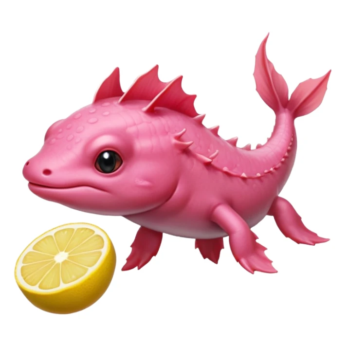 J’aimerais un Axolotl rose qui mange un citron sticker