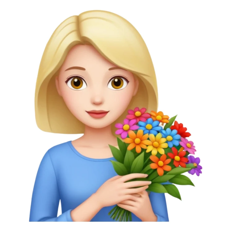 woman holding a bouquet of flowers
 sticker