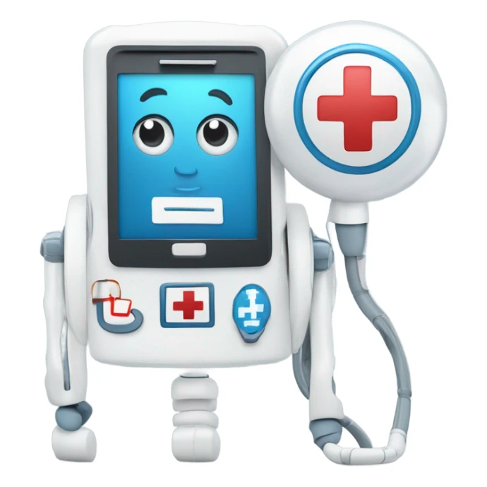 emoji of an AI, generating hospital course summaries sticker