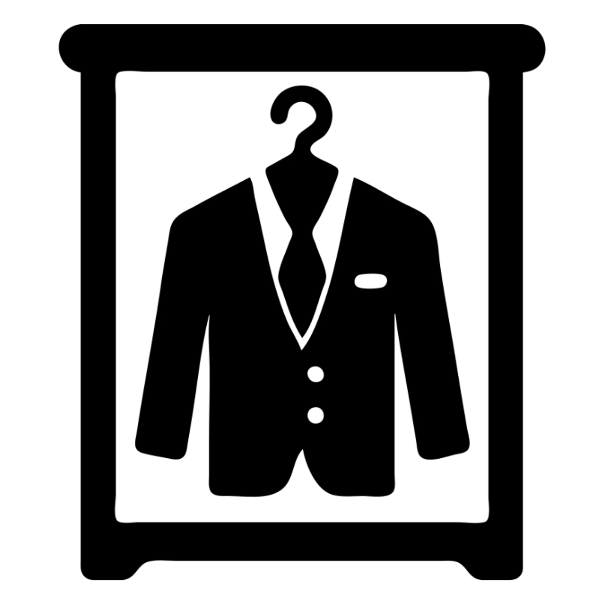 Closet icon with formal wear inside, curated professional looks sticker