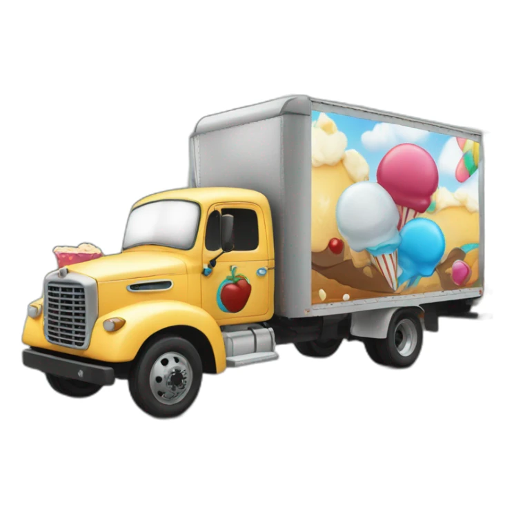 Black clown eating ice cream on a truck sticker