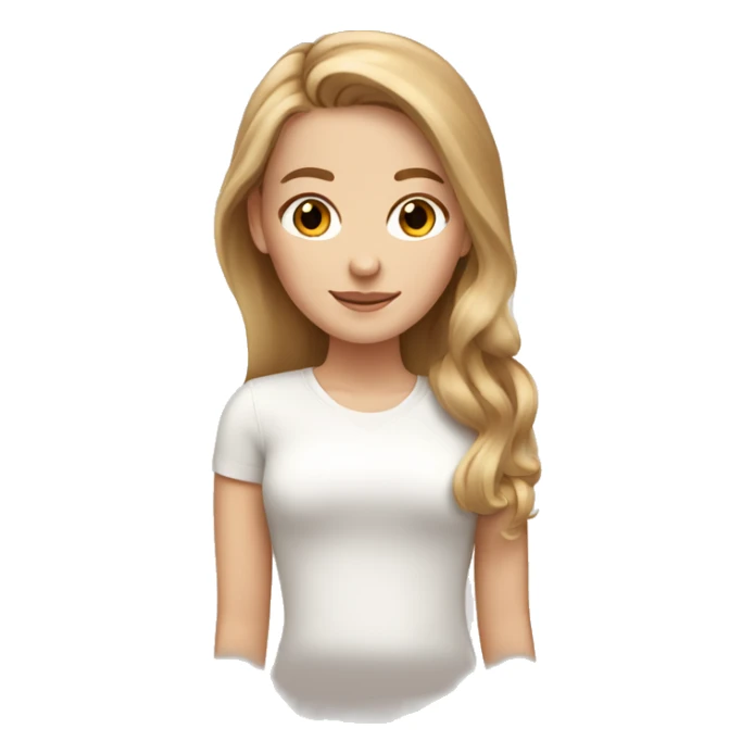 White girl with light brown hair skin care sticker