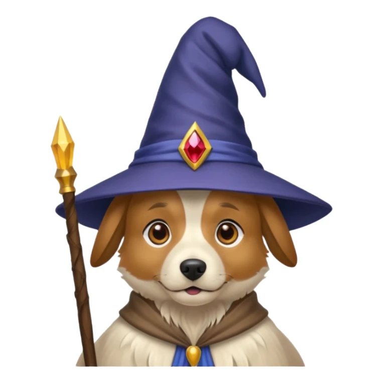 Dog wizard sticker