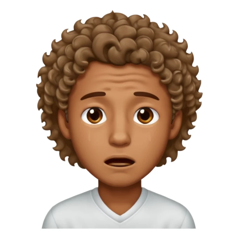 handsome brown boy with light curls and a good sharp jawline crying sticker