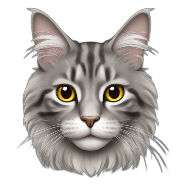 Cat maine coon grey sticker