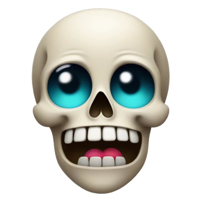 Skull with a moustache and heart in his eyes sticker