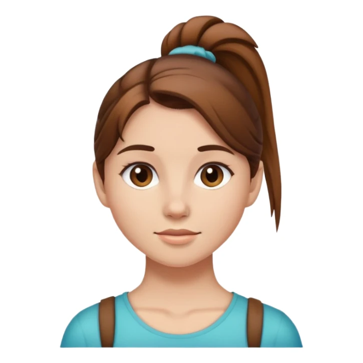 girl with brown hair and ponytail sticker