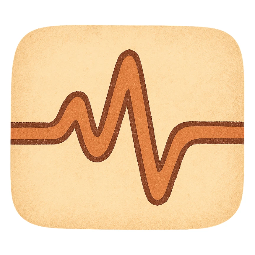 heartbeat pulse with soft edges, friendly style, suitable for health app sticker