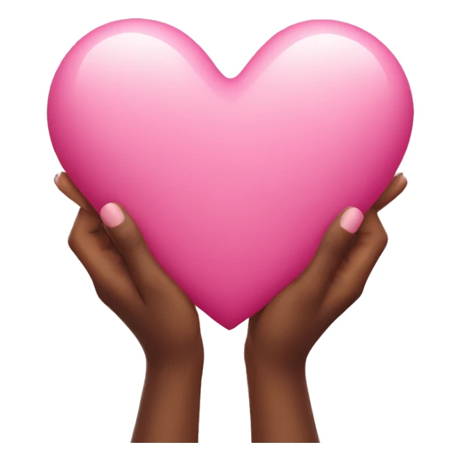 pink heart in hands sticker