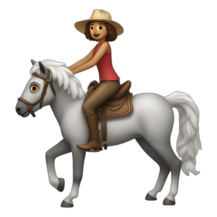 woman-riding-lemur-like-horsebackriding sticker
