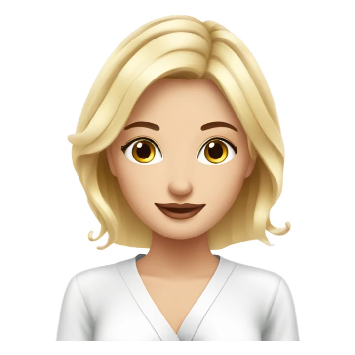 Girl blondes does the procedure in spa salon sticker