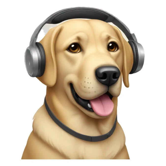 Labrador dog , sing and wear headphones  sticker
