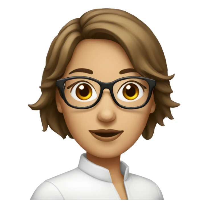 femme blanche brune avec des lunettes sticker