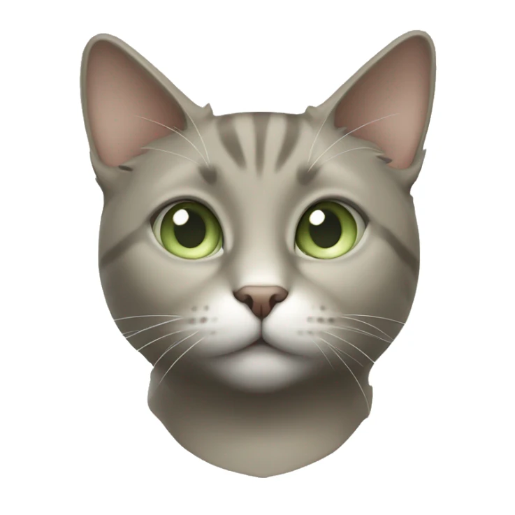 dark beige, grey and white cat with pale green eyes  sticker