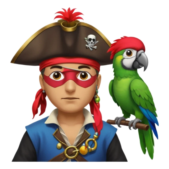 pirate and parrot sticker