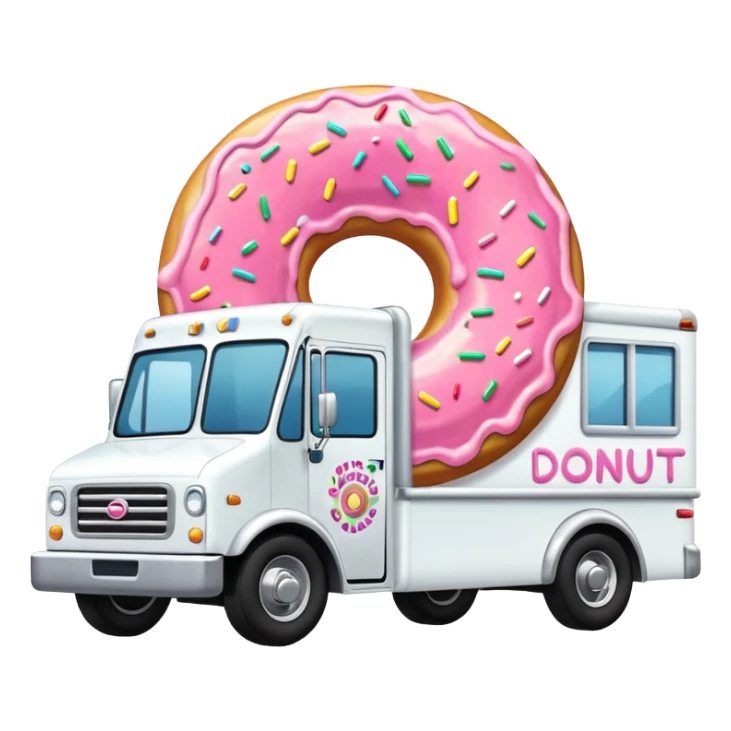 big donut truck with donut decals, frosting decals and sprinkle decals sticker
