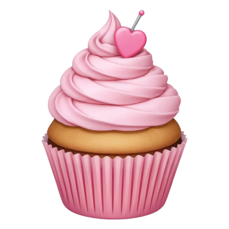 **“Kawaii pembe cupcake, üstünde fiyonk, pastel tonlar, sticker