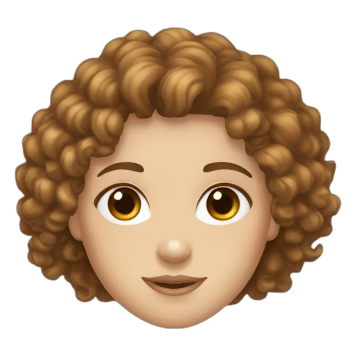 brown curly hair white girl brown eyes sticker