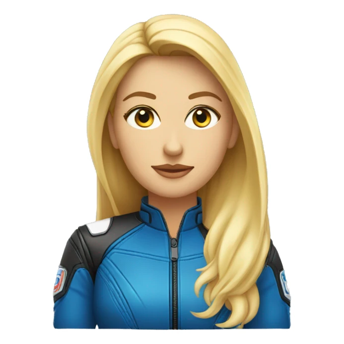 Mujer rubia de ojos azules subida a una moto sticker