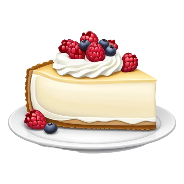 Three layered berry cheesecake slice topped with whip cream sticker