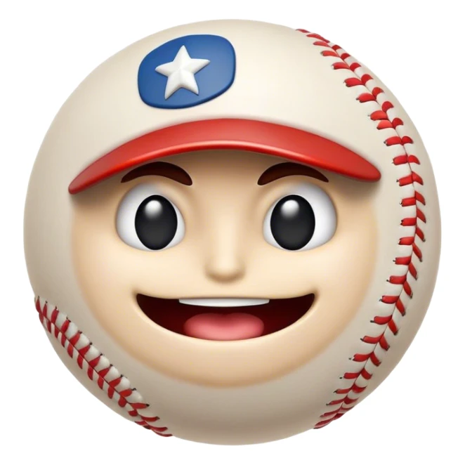Cinematic Realistic Baseball Pop Culture Emoji, showcasing an action-packed scene of America's favorite pastime rendered with lifelike textures and energetic, nostalgic lighting. sticker