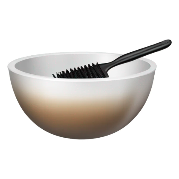 Hair dye bowl and brush sticker