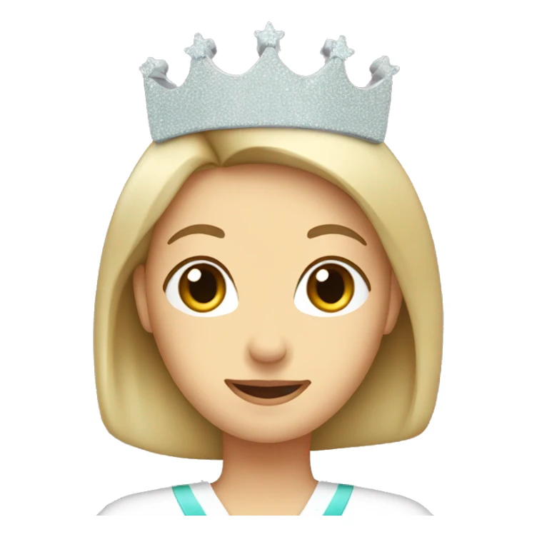 caucasian nurse with queen crown and sparkles sticker