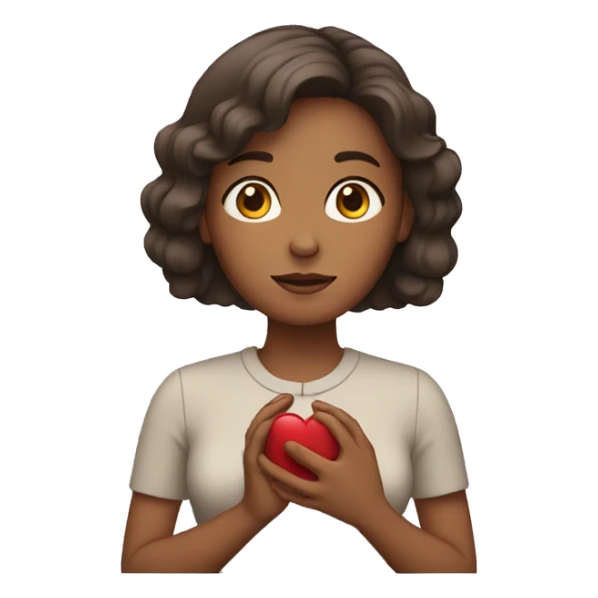 Woman with hand over her heart sticker