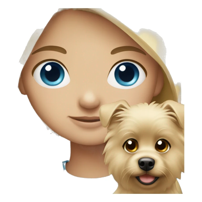 Blonde girl blue eyes holding spitz  sticker