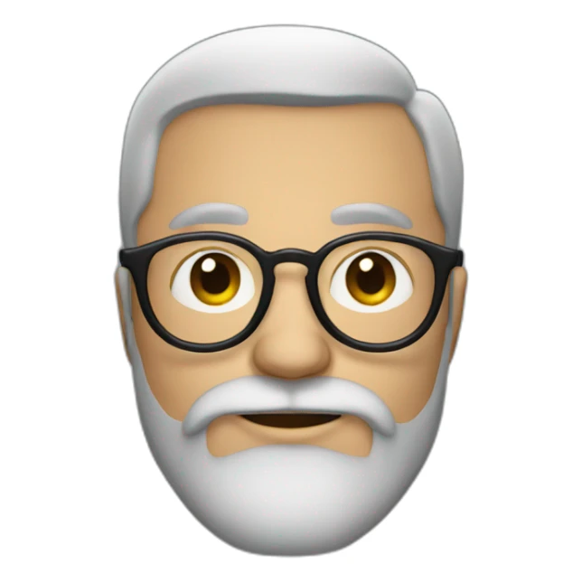 man with a beard and round glasses sticker