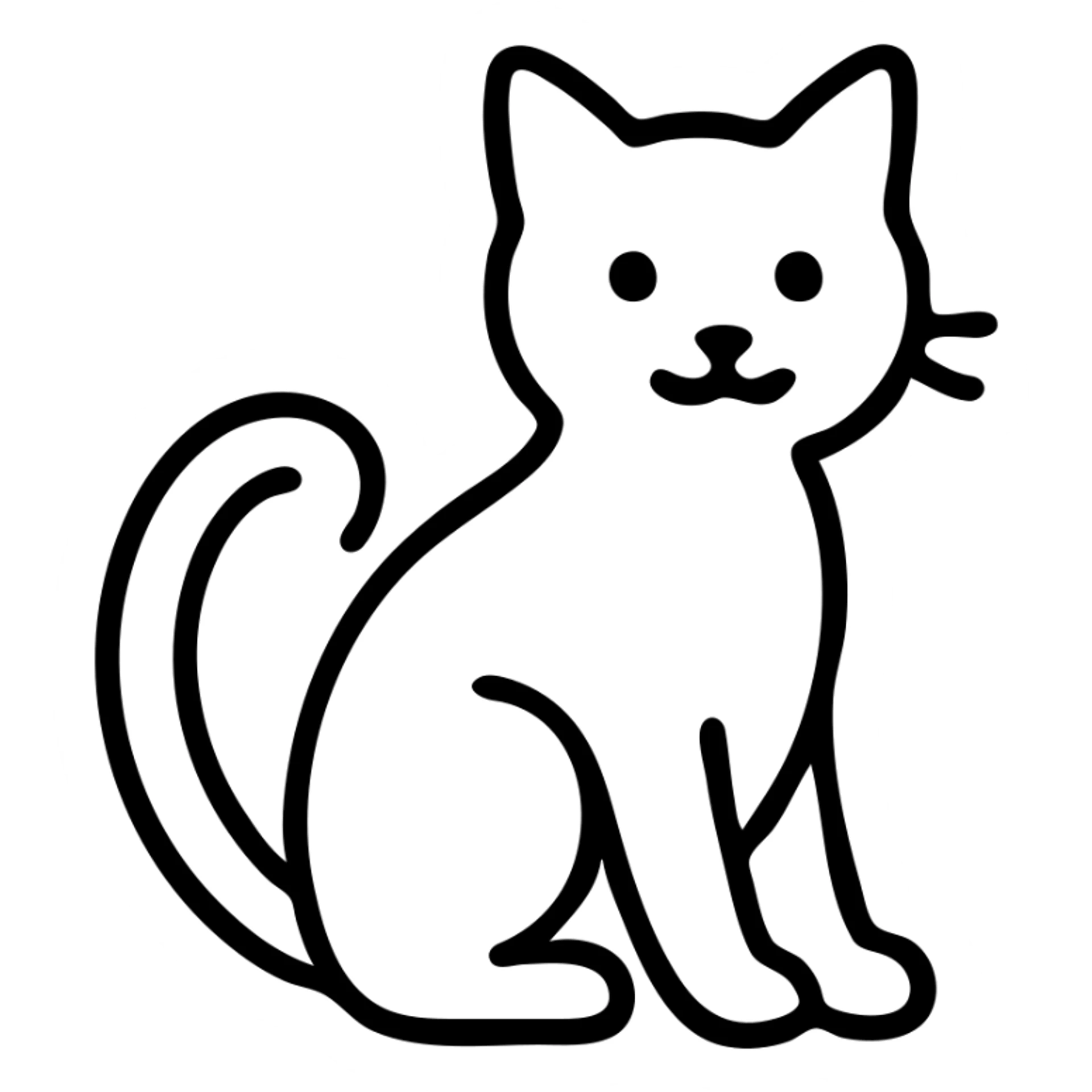 Playful cat in a sitting position with tail curled sticker